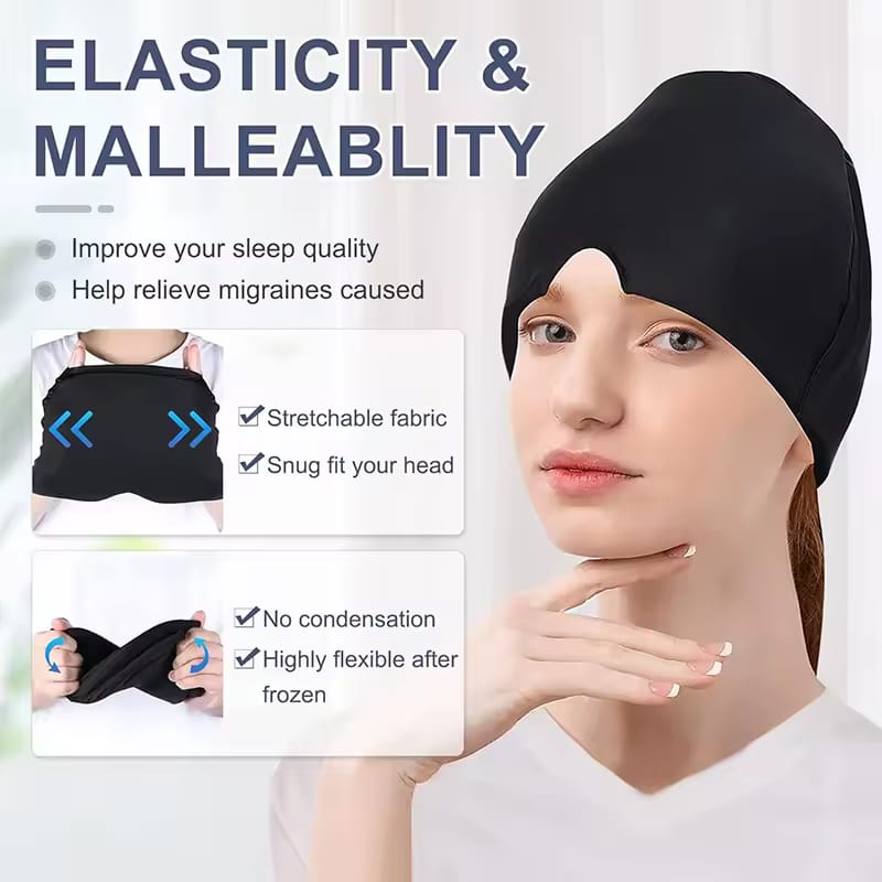 Migraine Relief Cap, Soothing Headache Ice Face Mask Products, Hot and Cold Therapy.