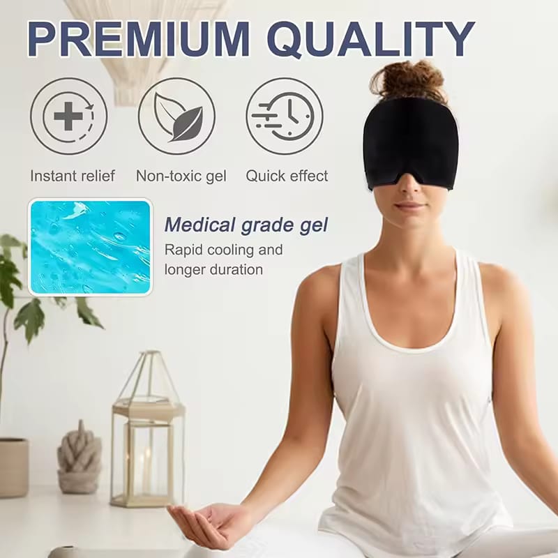 Migraine Relief Cap, Soothing Headache Ice Face Mask Products, Hot and Cold Therapy.